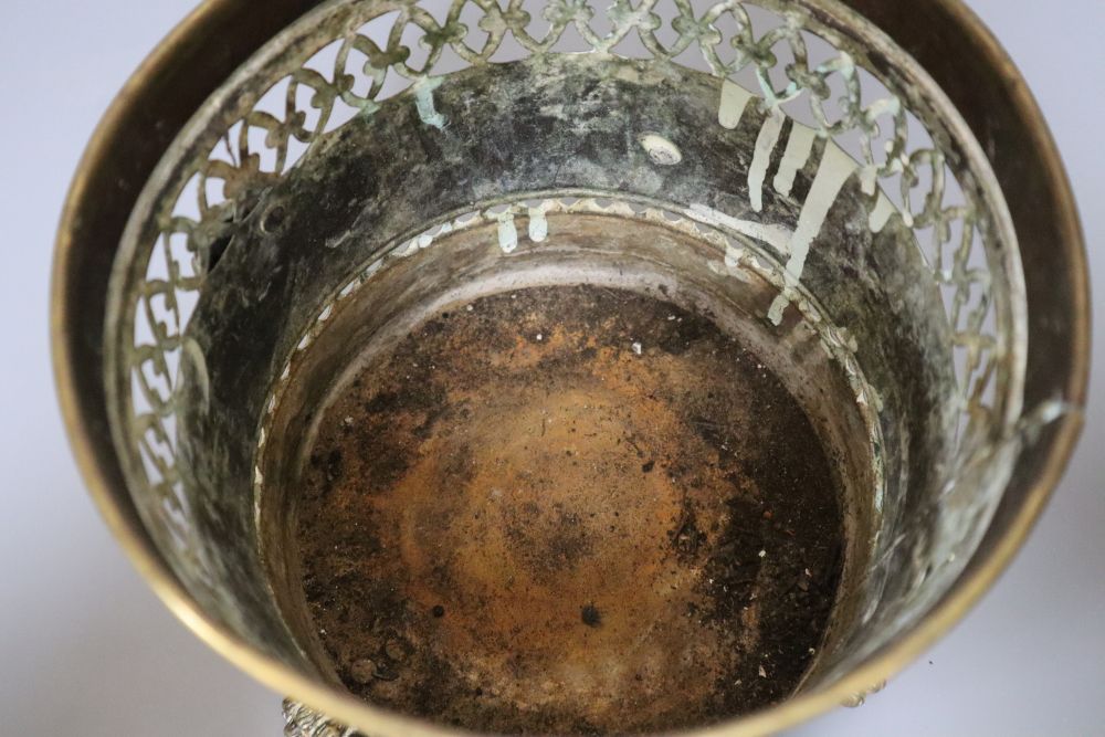 A Victorian brass jardiniere, height 17cm